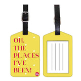 Nutcase Designer Luggage Travel Baggage Tags Single Tag With Name Card Inside Places I Have Been Yellow