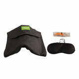 Trendivibe Travel Pillow Ergonomic With Ear Plug Neck Pillow For Adults Fishing Office Cotton Single Side Grey