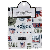Fat Quarter 100% Cotton for Sewing Crafts - 18 x 21 Inches (Patriotic United We Stand)