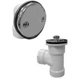 Jones Stephens B07101 Chrome Plated TwoHole Bath, Direct Half TWaste PVC 1/2 KIT W/CP Lift & Turn