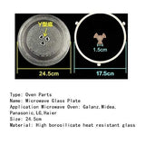 Diameter 9.6inch/24.5cm Thickened Heat Resistant Microwave Glass Plate Turntable Tray Accessories for Small Microwave