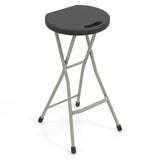 Goplus Folding Stool, Extra Tall 28 inch Foldable Camping Stool for Adults with 550 lb Capacity, Portable Plastic Fold up Stool,