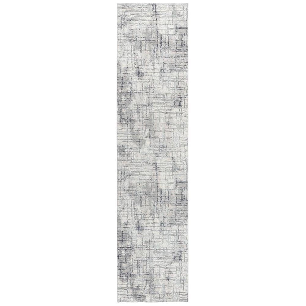 Alora Decor Glamour 2'7' X 9'6' Cream/Gray/Rust/Blue Power-Loomed Area Rug