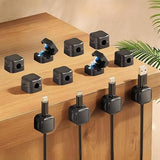 Tallin 12 Pack Black Magnetic Cable Clip Holder, Adhesive Wire Management Organizer For Home Office Desk, Car, Wall, Desktop, Ni