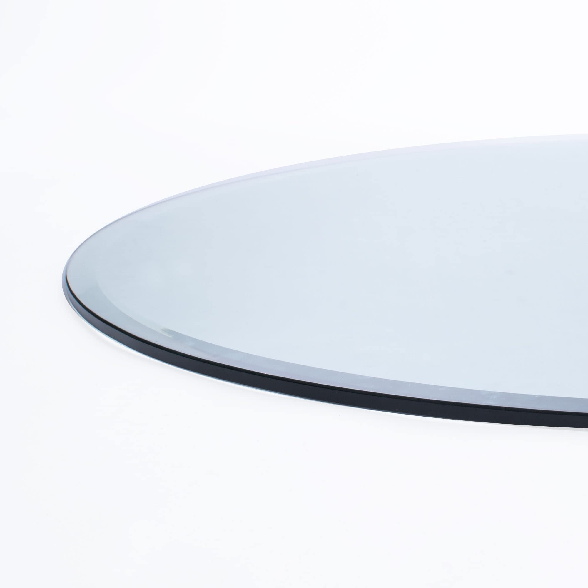 16 Inch Round 1/2 Thick Clear Glass Table Top with beveled Edge and Tempered Glass, Replacement Glass Table Top, Great for d