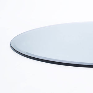 16 Inch Round 1/2 Thick Clear Glass Table Top with beveled Edge and Tempered Glass, Replacement Glass Table Top, Great for d