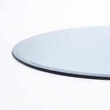 16 Inch Round 1/2 Thick Clear Glass Table Top with beveled Edge and Tempered Glass, Replacement Glass Table Top, Great for d