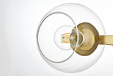 Living District Rogelio 2-Light Iron & Glass Bath Sconce In Black/Clear