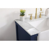 Elegant Decor Clement 30 Aluminum Mdf Single Bathroom Vanity In Blue