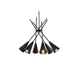 Living District Casen 6-Light Mid-Century Metal Pendant In Black