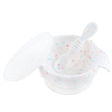 Bumkins Baby Bowls, Silicone Baby Feeding Set, Suction Bowls for Baby and Toddler with Spoon and Lid, First Feeding Set, Platinu