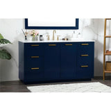 Elegant Decor Blake 60 Aluminum Alloy Mdf Single Bathroom Vanity In Blue