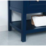 Elegant Decor Metropolis 30 Solid Wood And Metal Single Bathroom Vanity In Blue