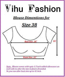 Vihu Fashion Womens Silk Floral Half Sleeve Blouse (Checks Mix_Maroon_38)