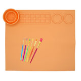 R H LIFESTYLE Silicone Painting Mat for Kids NonStick Multipurpose Foldable Craft Mat with Brush Rinser and Pallet Artist Mat w