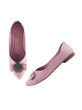 Shoetopia Oversized Bow Detailed Mauve Bellies For Girls-Eu36,Bronze,3,B0D5HFTB8L