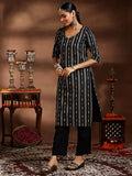 Libas Women'S Cotton Blend Kurta Set (39070B_Black Black 2Xl