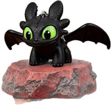 Dragon Keychain Toy with LED Light and Moving Wings Mini Night Dragon Figure with Big Eyes, Textured Body and Key Ring | Fanta