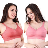 Trylo Riza Cottonfit Bra Combo Pack Coral & Rose Gold 40 D - Cup - Pack Of-2,CORAL & ROSE GOLD,40,B0DQKVLLCS