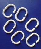 Curtain Plastic Ring /Hook (White) for Shower,Bathroom Pack of 24