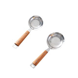 TRENDIVIBE Fine Mesh Strainer Wooden Handle Wire Sieve for Food Tea Kitchens Gadget Tool 25.3x9.4cm