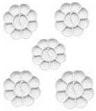 Faded Round FlowerShaped Plastic Painting Palette Reusable Trays For Oil, Acrylic And Watercolor Ideal For Diy Craft, Profe