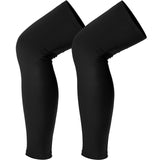 Leg Sleeves Compression Long Knee Sleeve UV Preserve for Men Women Sport Basketball Football (Black,2 Pieces)