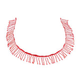 FABLOFT 1 Yard Fringe Glass Bead Tassel Trim Decorative Ribbon 55mm Red