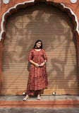 Gosriki Women'S Rayon Viscose Anarkali Printed Kurta With Pant & Dupatta (Acacio Red-Gs_L_Red_Large),Red,,B0FDBGS5N1