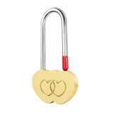 Gradleen Brass Double Heart Lock 3.5 50mm Metal Love Padlock for Lovelock Bridge,Wedding & Anniversary(Keyless)