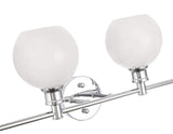 Living District Collier 4-Light Metal Wall Sconce In Chrome And Frosted White