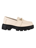 Shoetopia Smart Casual Chain Detailed Cream Loafers For Women & Girls /Uk8,Cream,8,B0C6V13ZBC