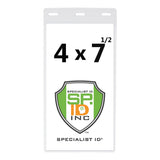 10 Pack Vertical Oversize 4X7 Inch Vinyl Large Credential or Ticket Holder for Pit Passes and Special Event Badges (4 x 7 1/