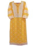 Anni Designer Women'S Cotton Blend Straight Chikankari Embroidered Kurta (Stho-Mustard-Nw_L_Mustard_Large),Mustard,L
