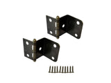 QCAA Durable Steel Semi-Concealed Hinge for Box, Chest & Cabinet, 1-1/2 Width x 1.2 mm Thickness, Antique Brass, 2 Pack, Made in