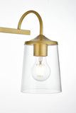 Living District Avani 3-Light Iron & Glass Bath Sconce In Black And Clear