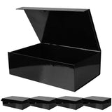 Aimyoo 5 Pack Black Collapsible Gift Box with Magnetic Closure Lids & Rope for Easy Opening 13.8x9x4.3, Bridesmaid Groomsman Pro