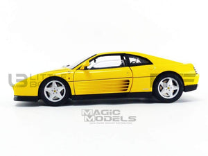 Hot Wheels Wholesale 1989 Ferrari 348 Tb Yellow Elite Edition 1/18 Diecast Car Model By Hotwheels