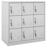 vidaXL Steel Locker Cabinets Set - Ideal for Office and School Use - Easy-to-Clean - Light Gray - 5 Pieces - with 9 Secure Locka
