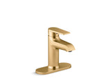 Kohler K-37892-4-2MB Hint Single-Handle Bathroom Sink Faucet, Bathroom Faucets, 1.2 GPM, Vibrant Brushed Moderne Brass