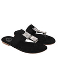 Shoetopia Ethnic Jewel Detailed Black Flats,Black,8,B0BYPD3WG7