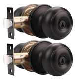 Probrico Oil Rubbed Bronze Door Knobs with Lock and Key, Front Door Locksets with Same Keys, Exterior Door Knobs, Keyed Alike Do