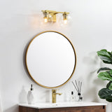 Living District Juelz 2-Light Iron & Glass Bath Sconce In Black/Clear