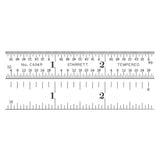 Starrett Spring Tempered Steel Rule with Satin Chrome Finish, Quick Reading, and Inch Graduation - 3 Length, 4R Graduation Type,