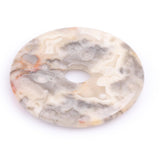 GEM-Inside 50mm Crazy Lace Agate Stone Circle Donuts Beads for Pendant Jewelry Making Power Energy Chakra Massage GuaSha Scrapin
