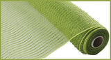 Wide Foil Deco Poly Mesh Ribbon, 10 Inches x 30 Feet (Moss/Apple, Lime Foil)