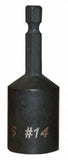 Sammys 8113910# 14 Black Hex Nut Driver for Vertical Rod Anchor Installation, Steel, 2 1/2 in. x 3/4