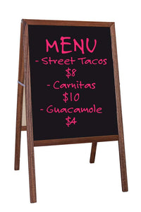 Marquee Easel, Black Dry Erase/Black Dry Erase, Stained Hardwood
