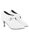 Shoetopia Women'S White Pointed Toe Heeled Bellies Elegant Slip-On Pumps With Strap Detail | Office Shoes Eu36,White,3,B0DRJGXB6J