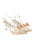 Shoetopia Stylish Trasparent Detailed Golden Heels For Women & Girls /Eu38,Gold,5,B0DNXMFV7B